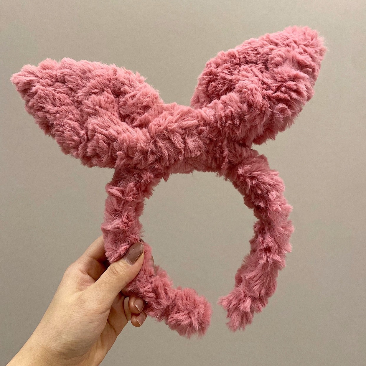 Korean Plush Oversized Rabbit Ear Bow Headband Rose Pink Internet Celebrant Face Wash Korean Style Headband Hair Clip