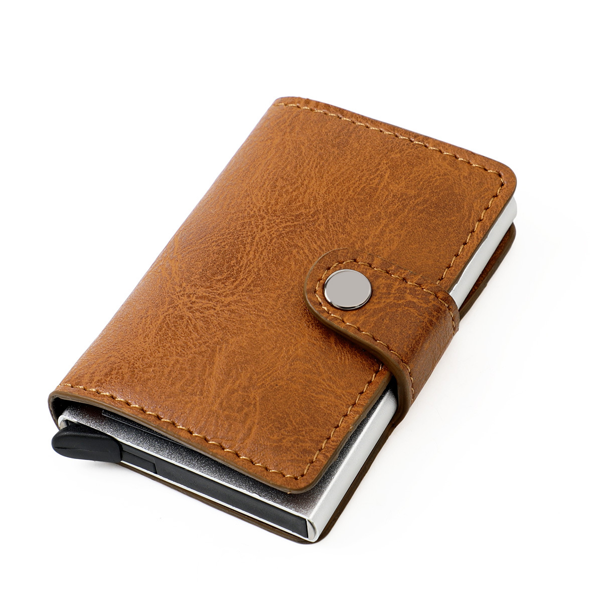 Manufacturer Wholesale Rfid Aluminum Box Shielded Anti-Theft Brush Ultra-Thin Credit Card Aluminum Alloy Card Holder Men's Multi-Card Slot Wallet
