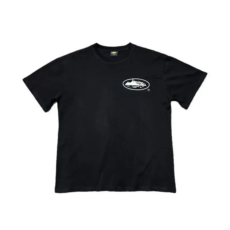 Black T-shirt with oval logo