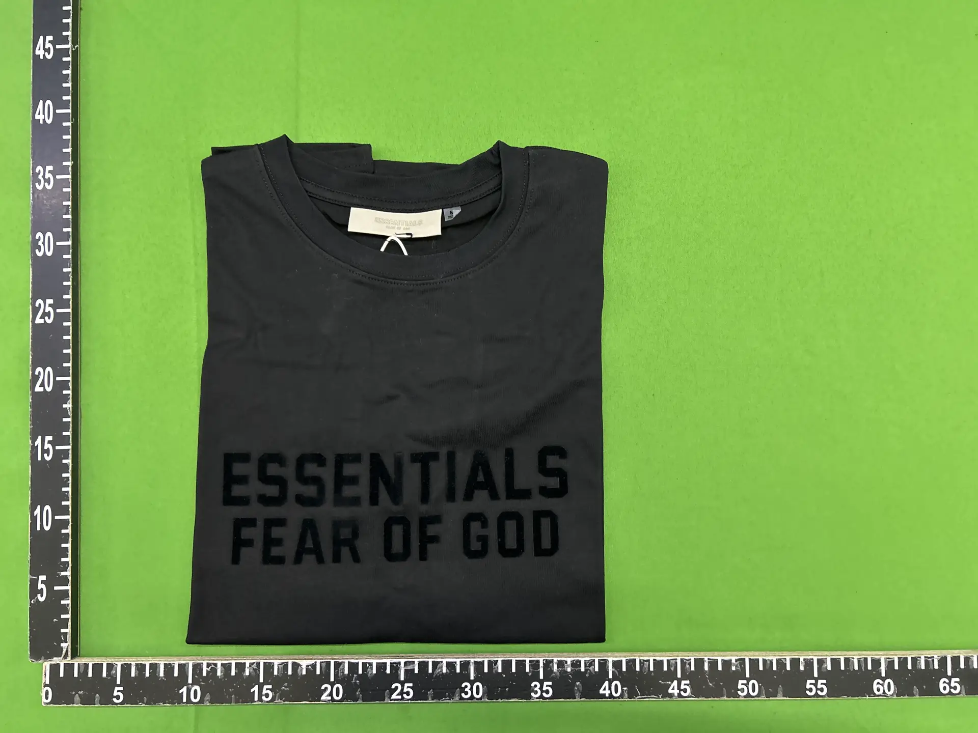 FOG Trendy ESSENTIALS Short sleeved Men's Letter Plush Couple T-shirt Women's American Trendy High Street Loose Versatile