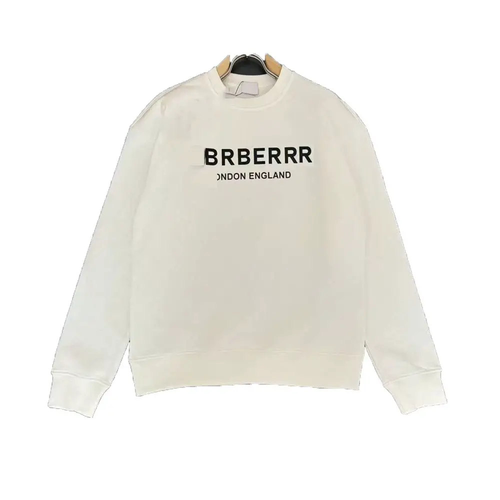 Foreign Trade Cross border Trendy Brand Correct Version B Home High Version BBR Silicone Word Round Neck Hoodie for Men BUR Couple Top