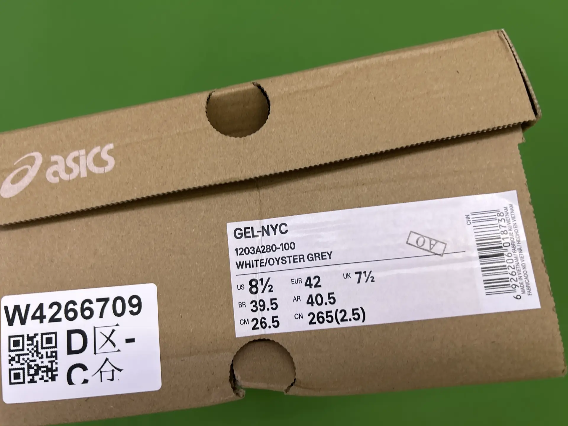 ASICS GEL-NYC WHITE/OYSTER GREY