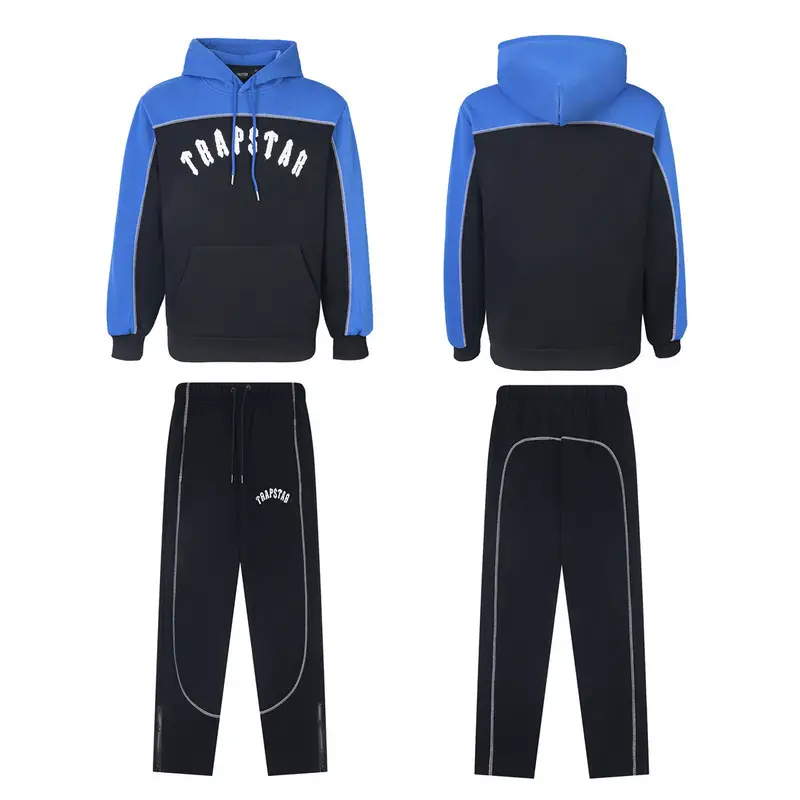 Cross-Border Trapstar American Trendy Brand Autumn and Winter New Hooded Sweatshirt Suit for Men and Women, Long-Sleeved Sweatshirt Suit