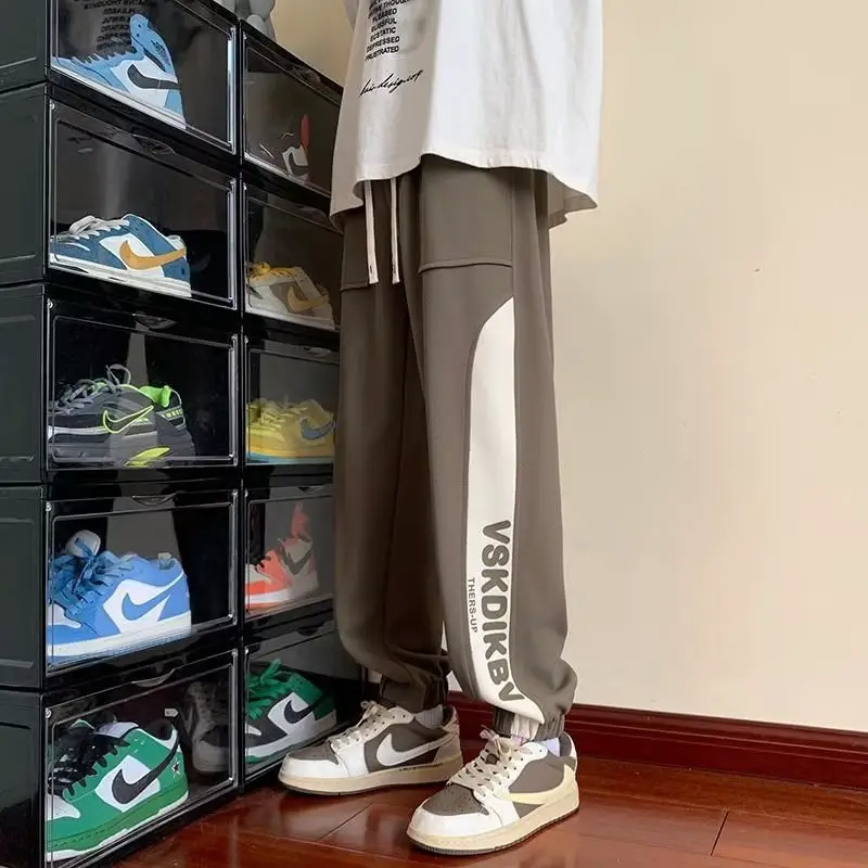 New Teenager Men's Pants Male 2024 Spring High School Students Trousers Sweatpants American High Street Junior High School Students Men's Pants Sports