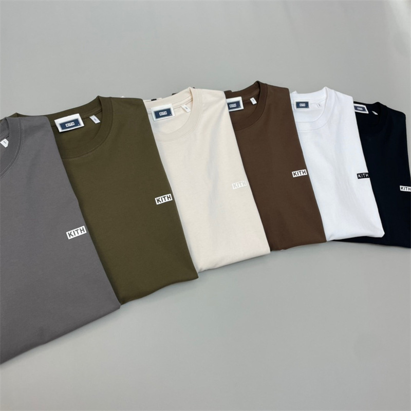 Niche Trendy Brand Kith Letter Loose Oversize Casual T-Shirt Summer Round Neck Printed Short Sleeves for Men and Women Couples