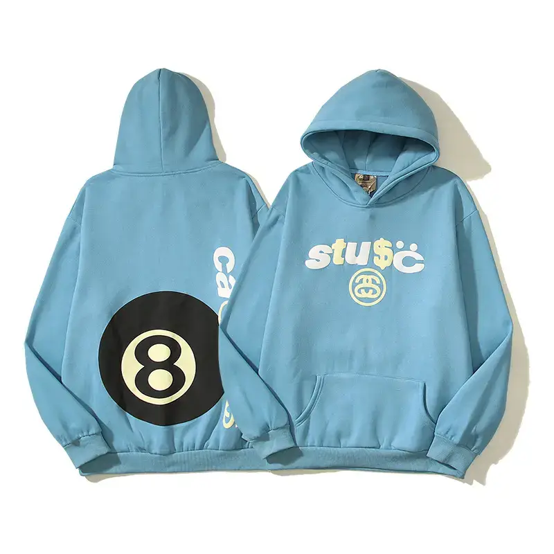 2023 autumn and winter European and American new letter printing hip hop men and women couple loose casual hooded sweater one-piece delivery