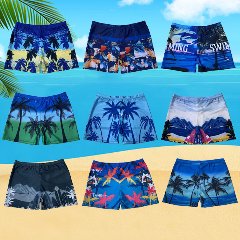 2025 new men's adult plus size swimming trunks wholesale fashion printing hot spring holiday beach swimming trunks manufacturers