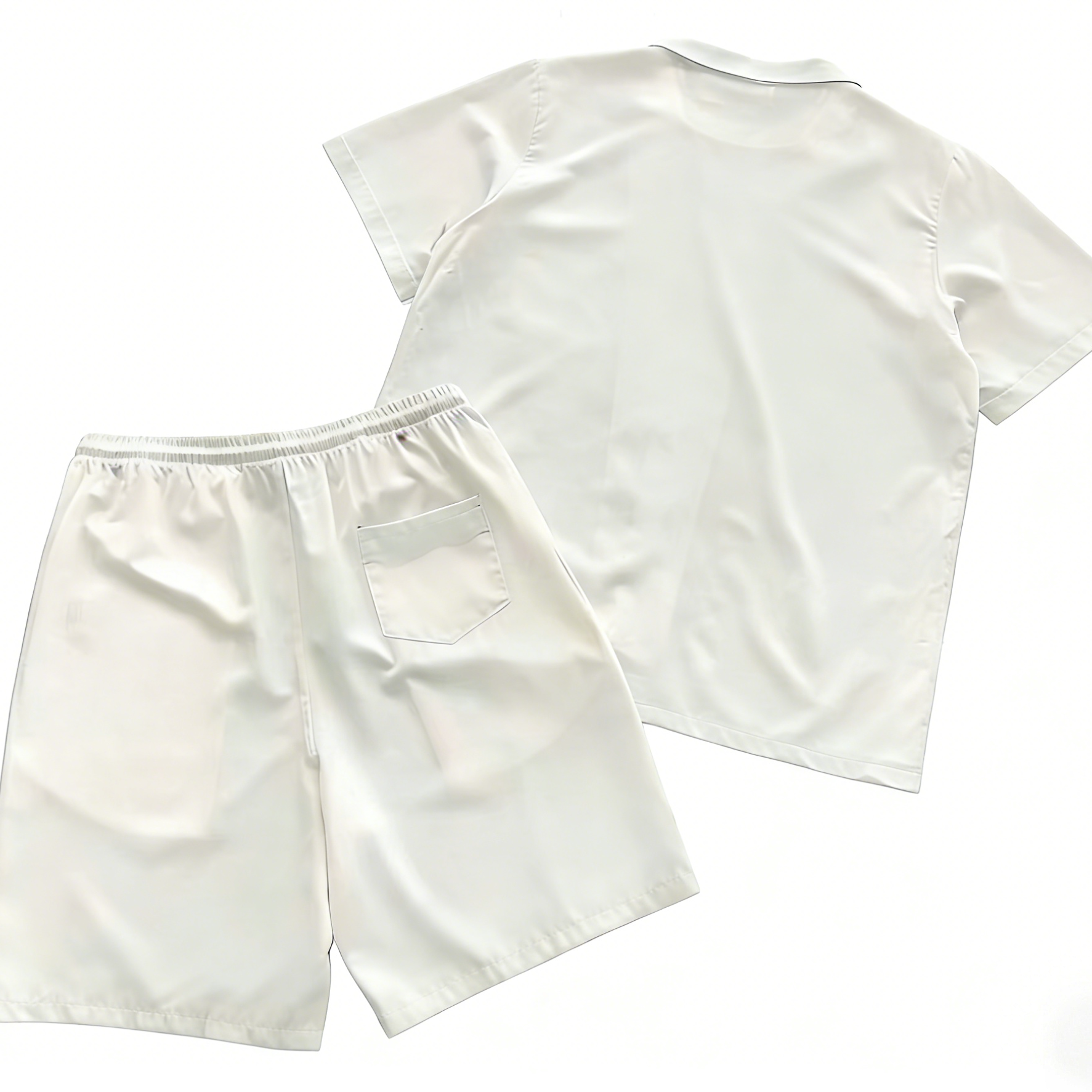 Chest Press Exercise 6, Side Point-By-Point Double Bar Run, Eight-Color Short-Sleeve Shorts Set 55072640 Foto QC de TAOBAO na Qualit.ly