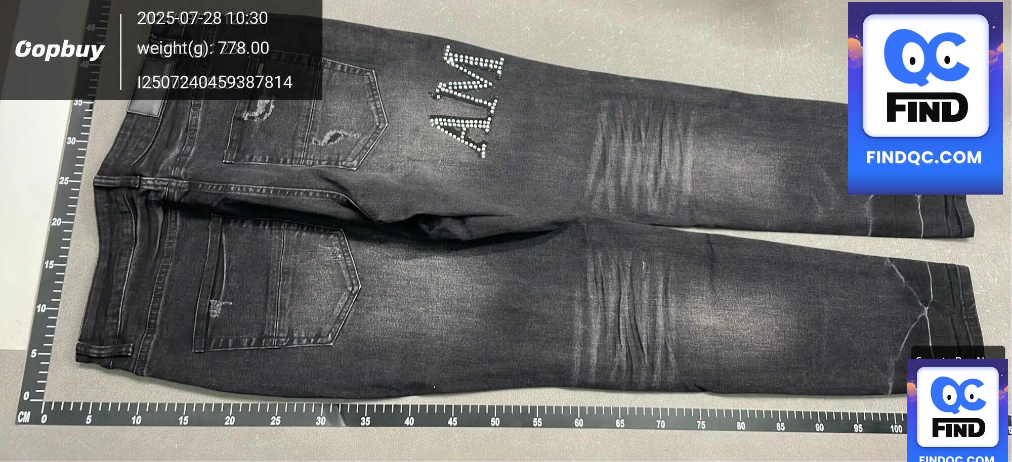Cross-border wholesale purple American high street hole patch trend retro straight amiri Denim pants brand QC