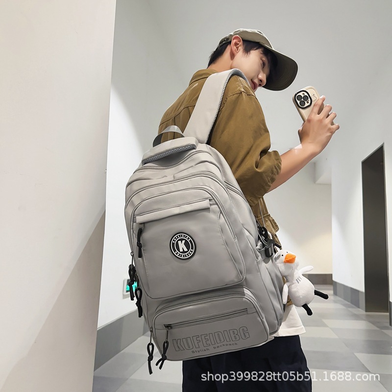 Trendy Brand Backpack, Large-Capacity Travel Backpack, Junior High School Student, College Student School Bag, Durable Men's and Women's Multi-Functional Backpack