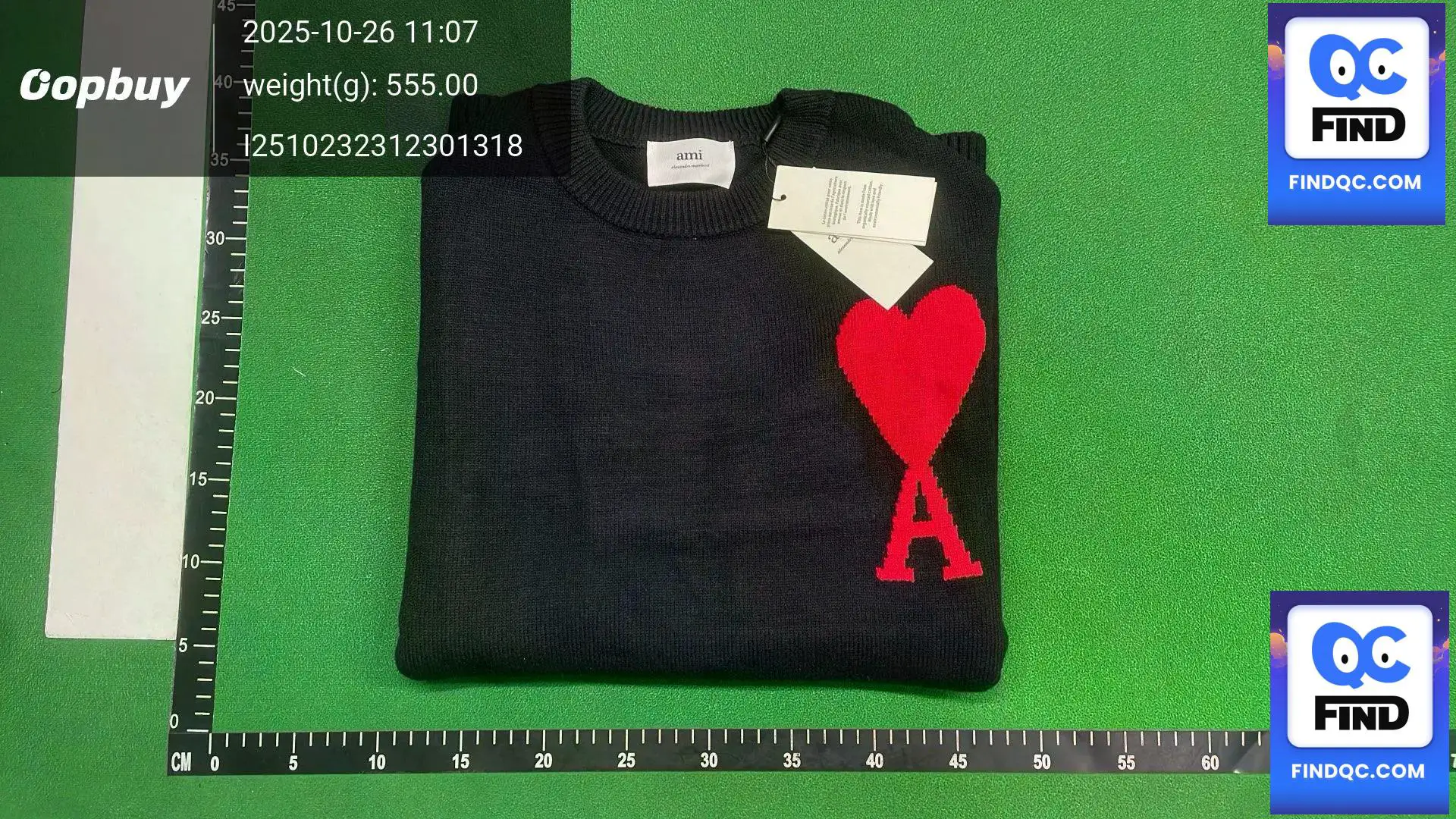 AMI Paris Black Heart Logo Sweater