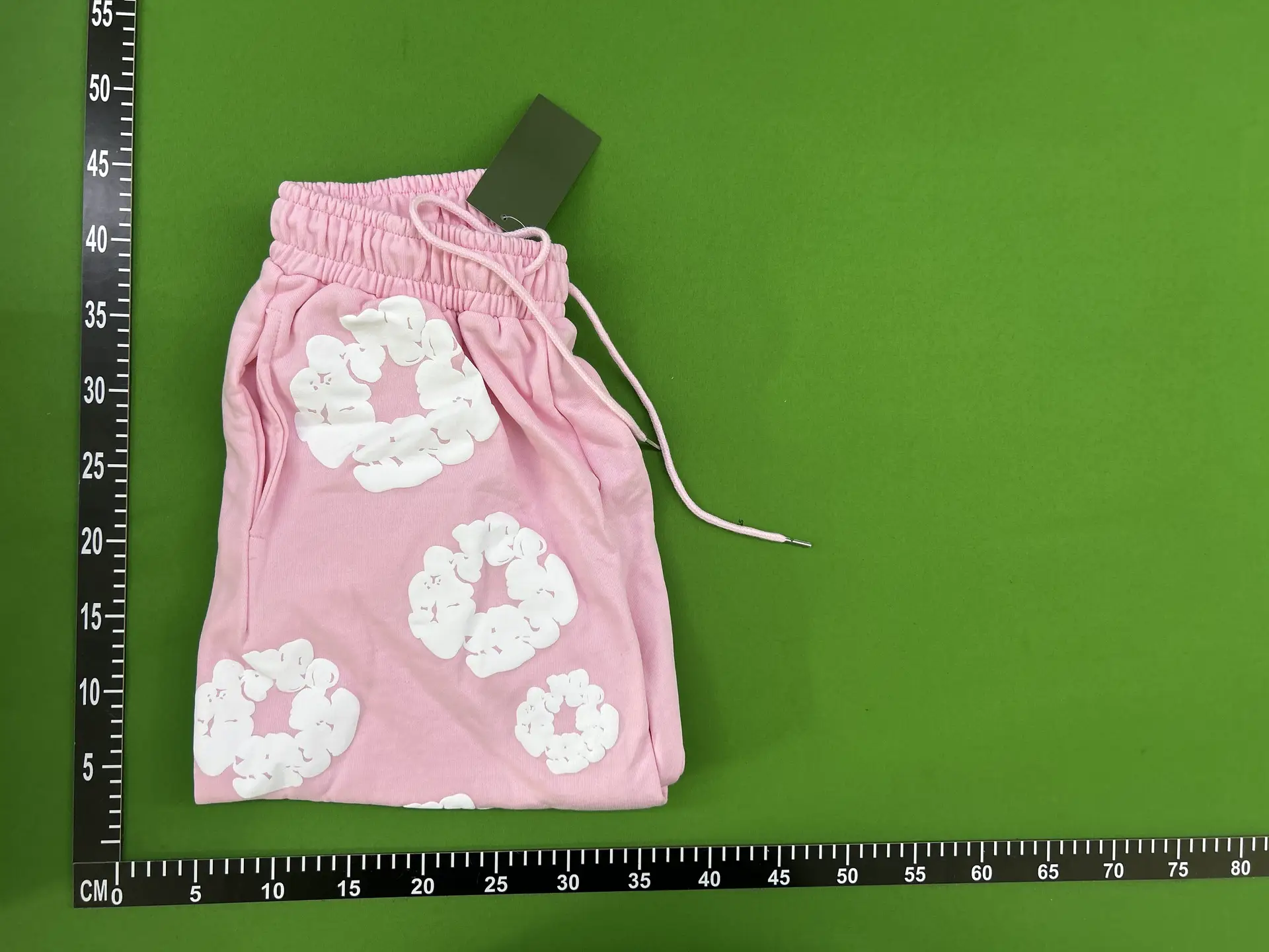 Pink Shorts with White Cloud Pattern