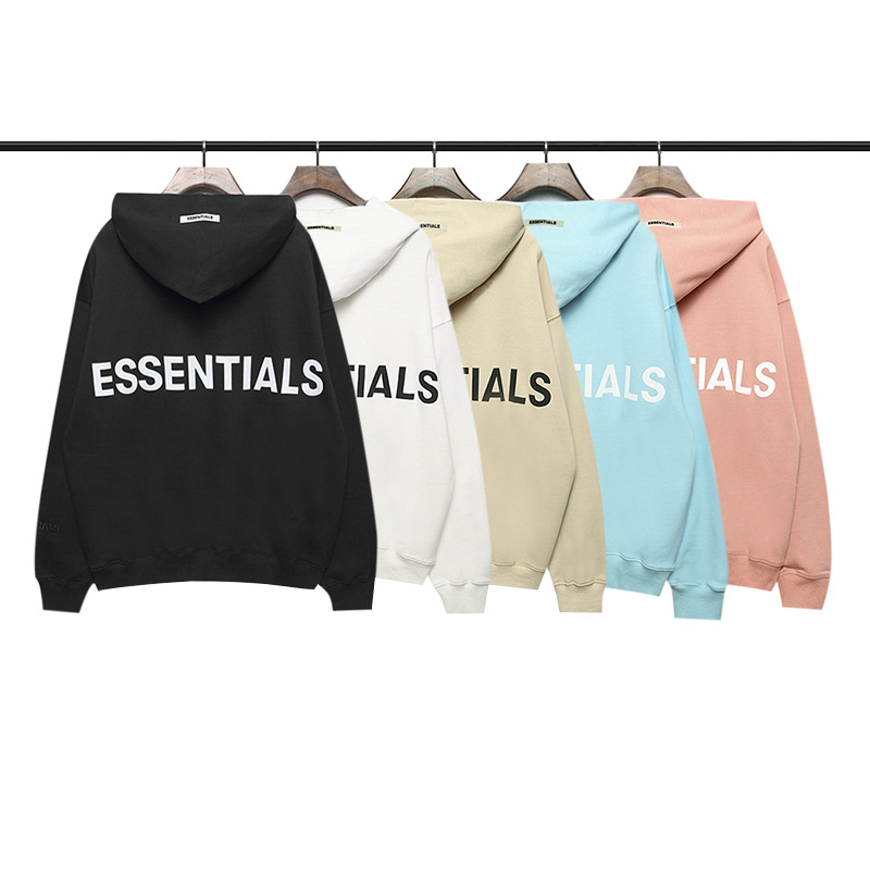Fog European and American Trendy Brand Reflective Letters Essentials Male and Female Couple Hooded Sweatshirt Large Size Loose Jacket