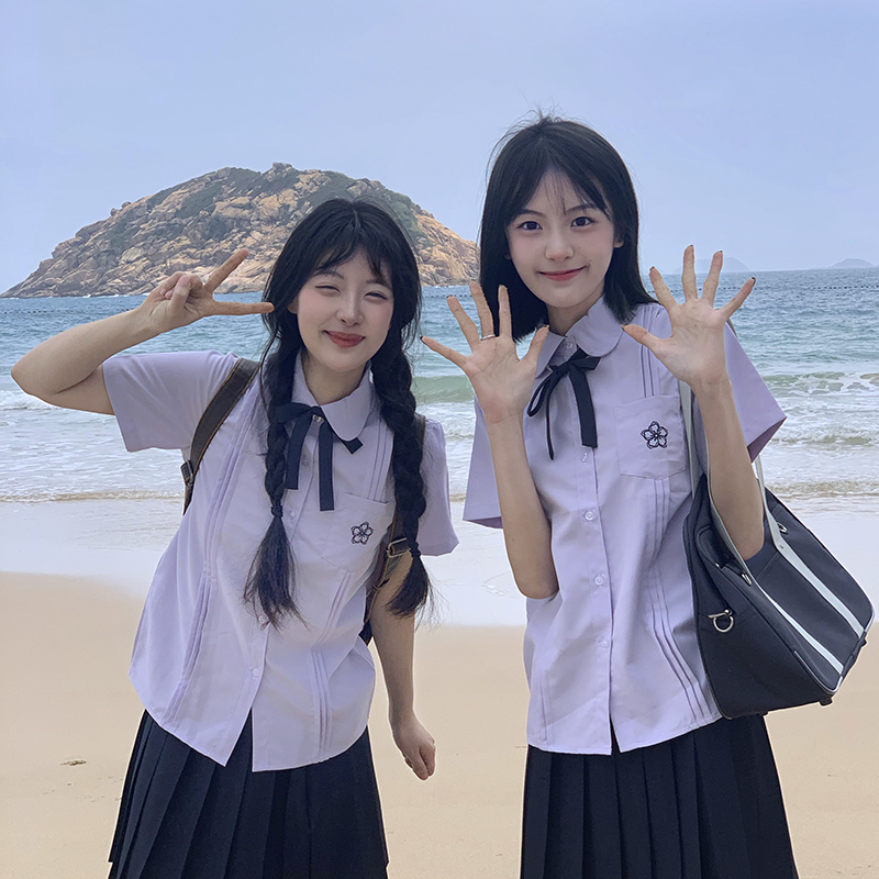 jk Uniform Women's Summer Embroidered Shirt Suit Preppy Style Japanese Style Junior High School Student Graduation Class Uniform High School Student Uniform