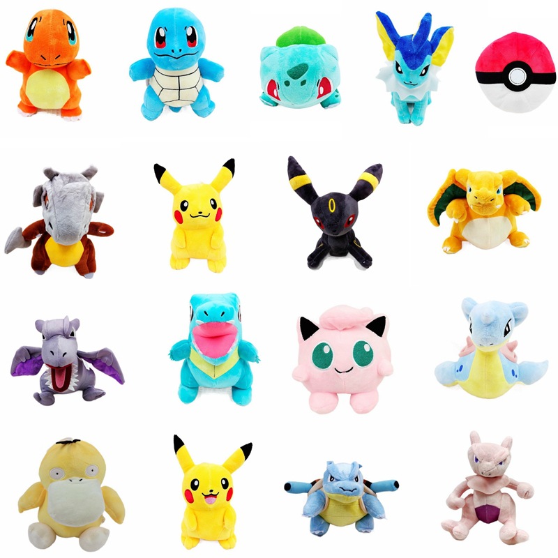 Pokemon Charizard Eevee Gengar Plush Toys Mewtwo Snorlax Squirtle Dolls Wholesale