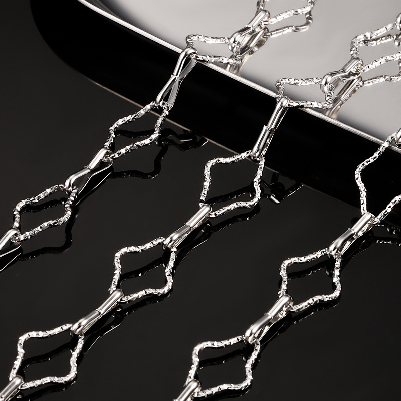 New stainless steel pattern diamond with 8-word connection buckle chain diy necklace bracelet for men and women punk chain loose chain