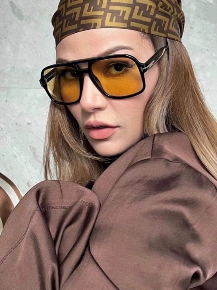 Sunglasses for Men, Fashionable Square Frame, Sun Protection for Driving, Retro Style, European and American Style, Versatile Trendy Street Style Sunglasses for Women