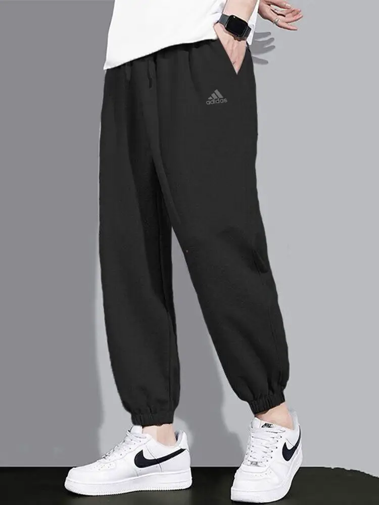 Adidas Loose Sweatpants Men's 2025 Summer New arrival Sports Pants Running Basketball pure cotton pants Ic9770
