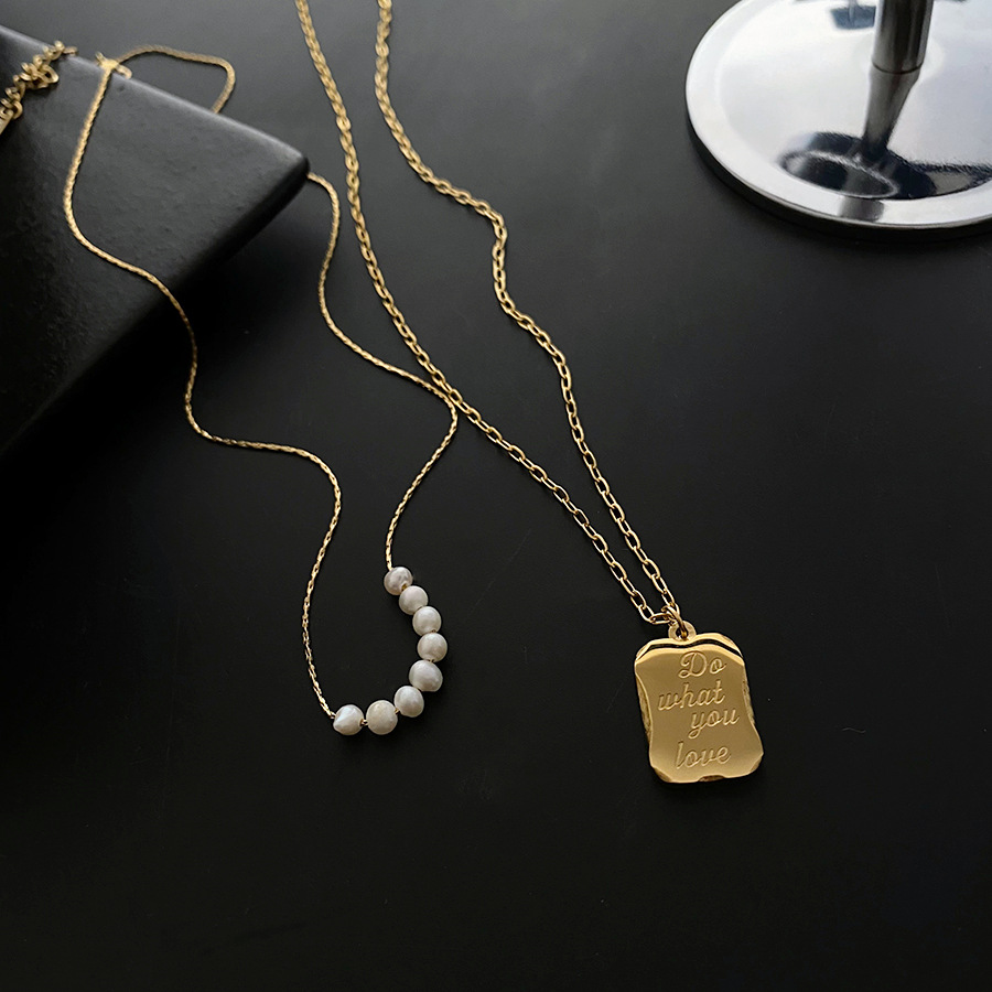 Yuxi Titanium Steel Color-free Natural Pearl Elegant Exquisite Necklace ins Entry Luxury Hong Kong Style Celebrity Lady Hip-hop Clavicle Chain