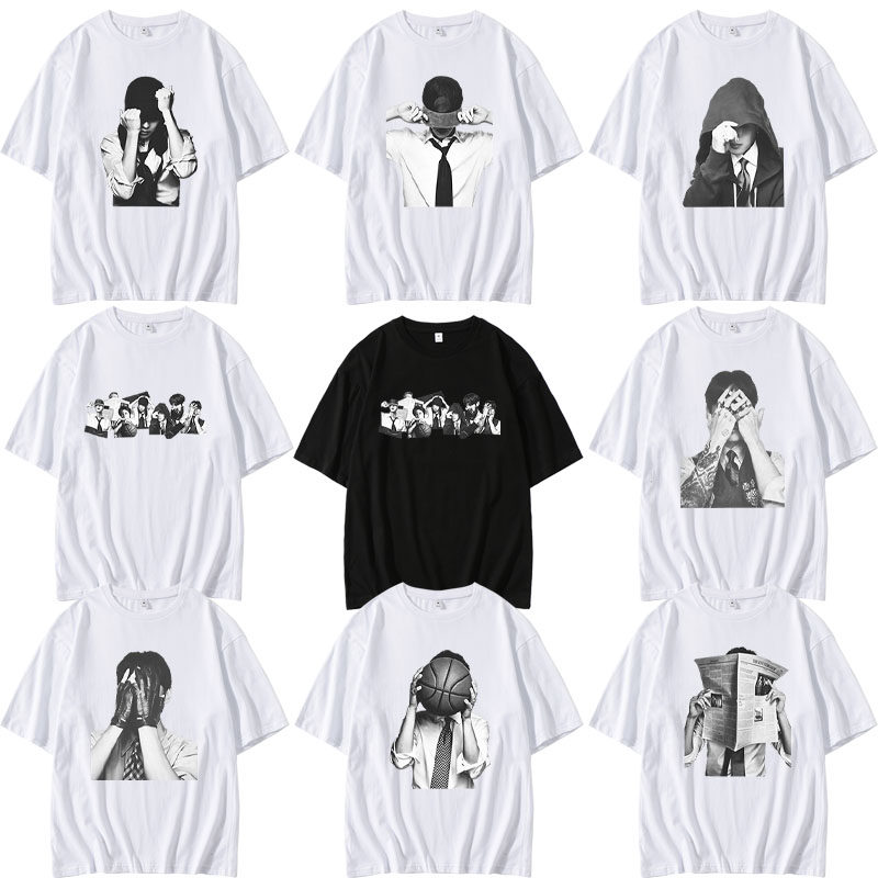 Bts 2026 Album Concert Arirang Same Style Short-Sleeved T-Shirt Pure Cotton Support Crew Neck Top Foto QC de TAOBAO na Qualit.ly
