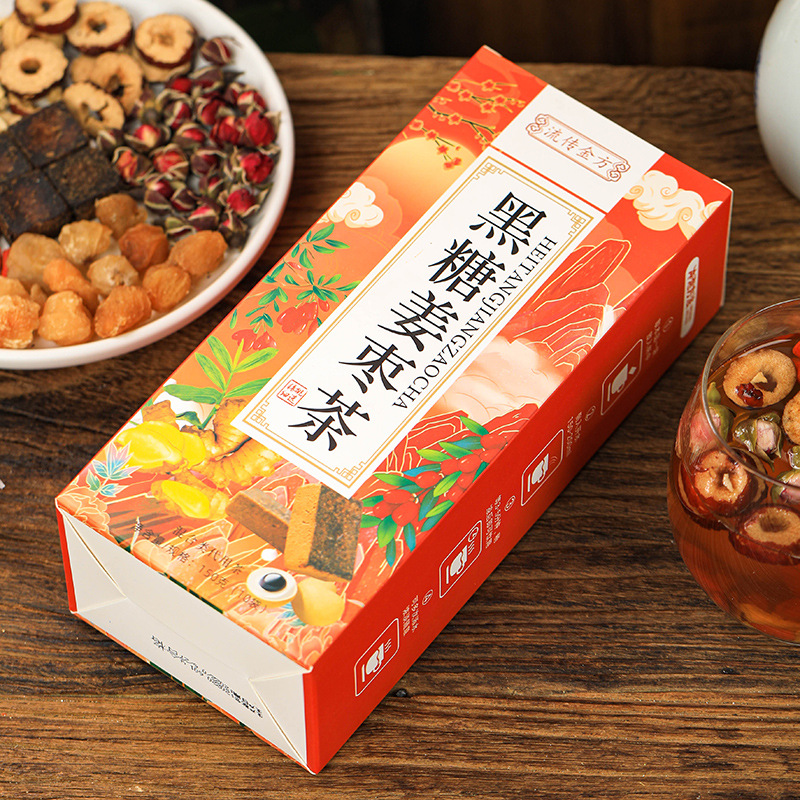 Spread golden black sugar ginger jujube tea combination tea brown sugar ginger tea wholesale black sugar ginger tea ginger sugar goddess tea generation hair