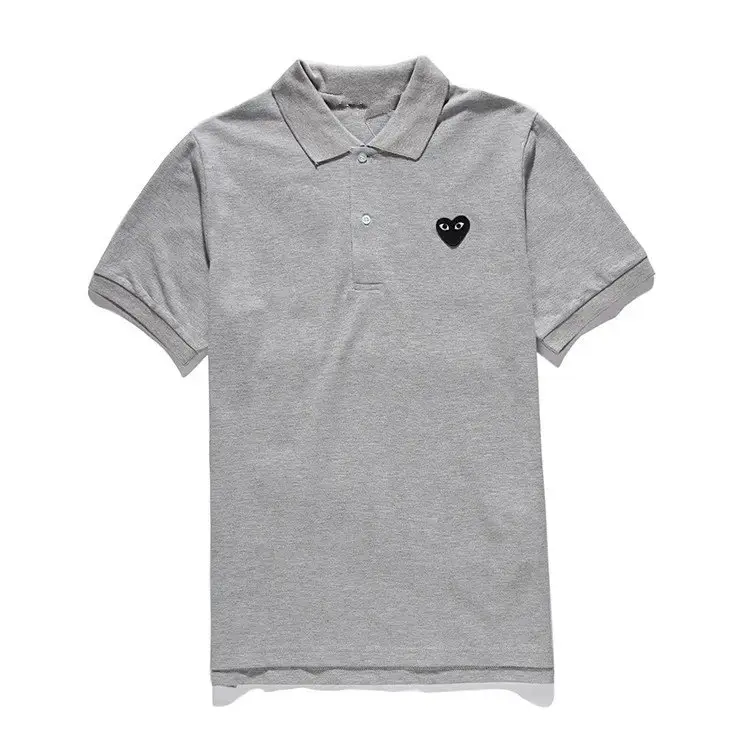 Comme des Garçons Play Polo Shirt Grey Black Heart