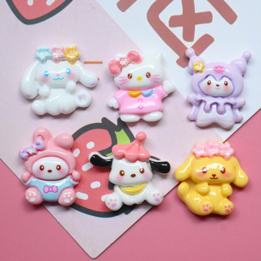 Cute cartoon super cute Sanrio wreath jade cinnamon dog diy cream gel accessories hairpin rope resin accessories