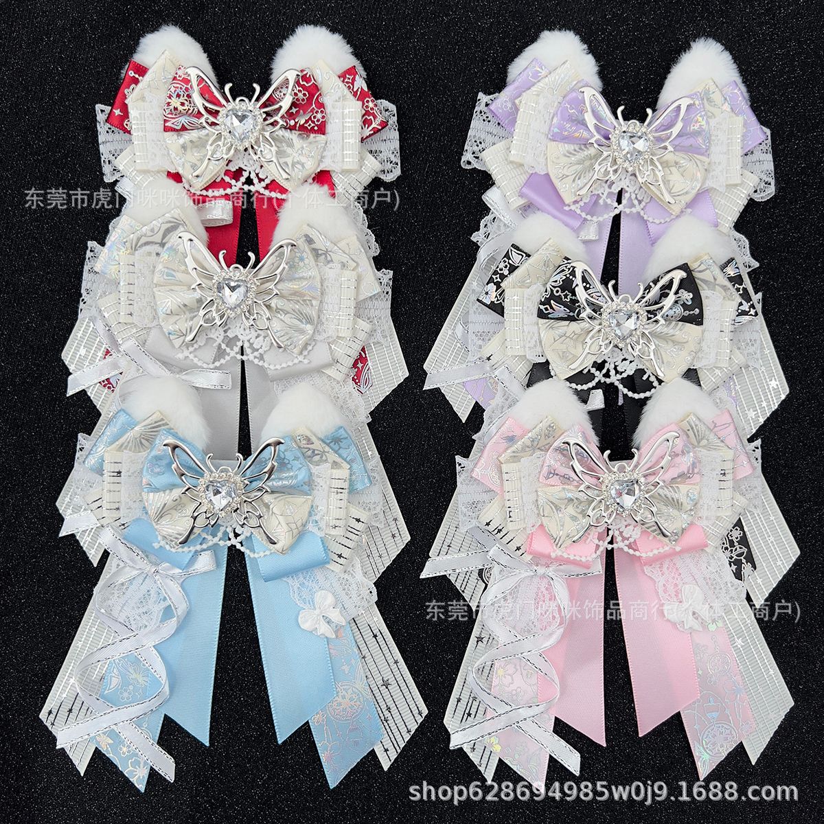 Fan-Made Support Fan with Iridescent Lace Bow Decoration, Original Handmade Instagram-Style Ita Bag, Support Stick, and K-Pop Stick Accessories