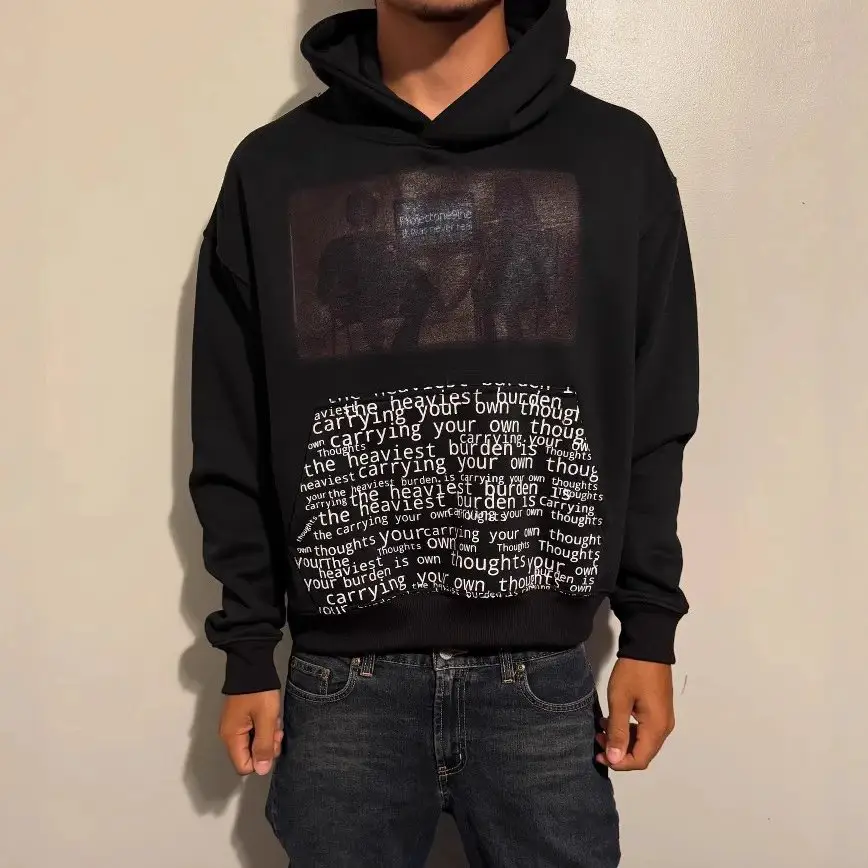 Europe and the United States ins cross-border personality dark printed sweater long-sleeved pullover hoodie retro jacket street trend y2k