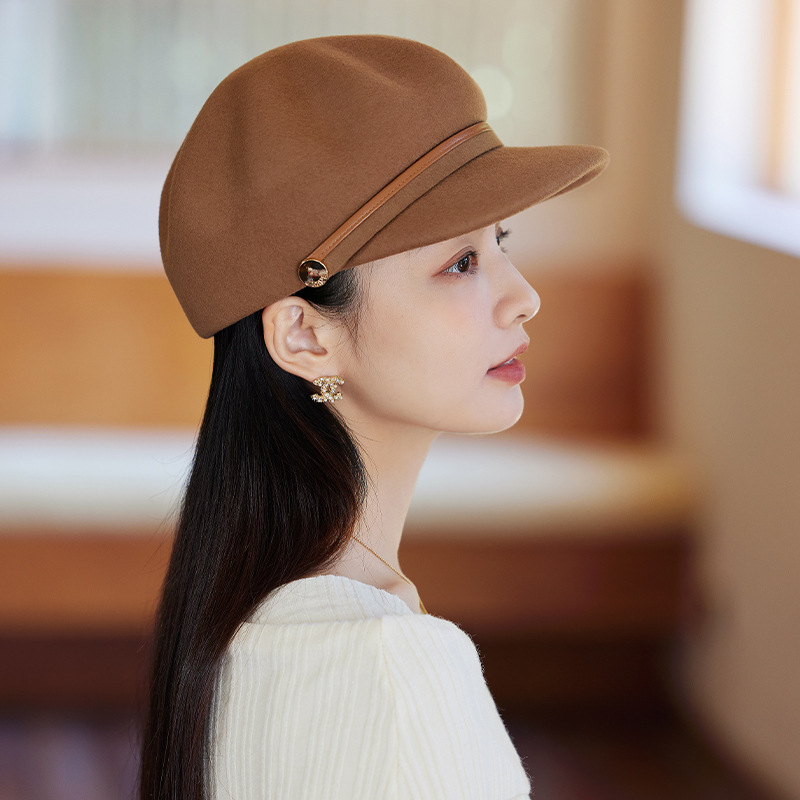 Japanese autumn and winter Korean version of wool beret children retro woolen painter cap British literary bud cap wholesale