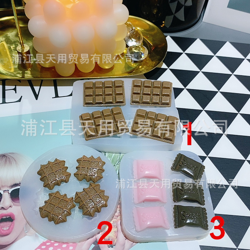 Imitation Ice Cream Dessert Cookies Chocolate Candy Shape Silicone Mold DIY Aromatherapy Candle Cup