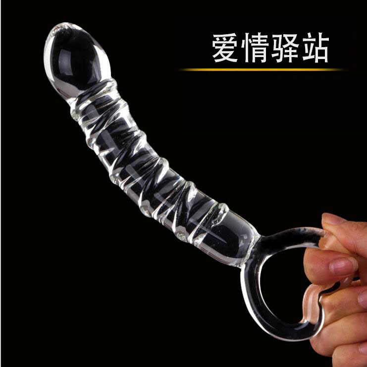 Foreign trade adult sex products crystal glass penis female masturbation equipment glass back court anal plug wholesale delivery