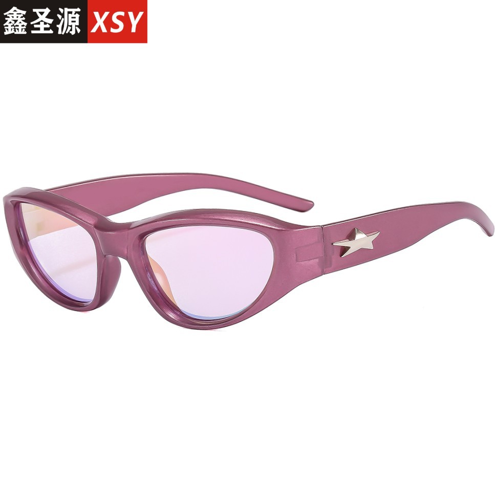 Cross-Border Internet Celebrity Cat-Eye Glasses Women's Sunglasses Millennium Anti-Uv Sunscreen Party Sunglasses Women's High-End Fashion