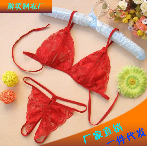 Sexy Lingerie Three-Piece Bikini Lace Sexy Pajama Set Two-Piece Set