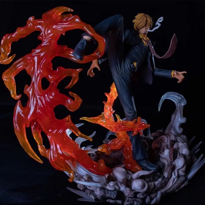 One Piece 2020 Flame Mountain Treatment Xiangji Combat Edition Scene Standing Posture Ornaments Boxed Hand-held