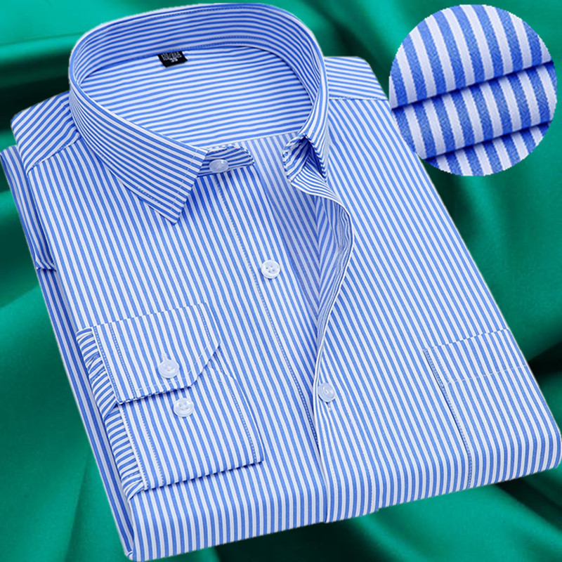 Autumn Long Sleeve Men's Shirt Extra Large Business Loose Fat Guy Fatty Middle-aged Men's Extra Large Size Dad Shirt