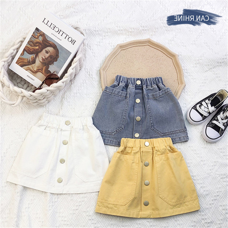 Summer Girls' Short Skirt Baby Children's Trendy Korean-Style Denim Skirt Princess A-Line Denim Skirt