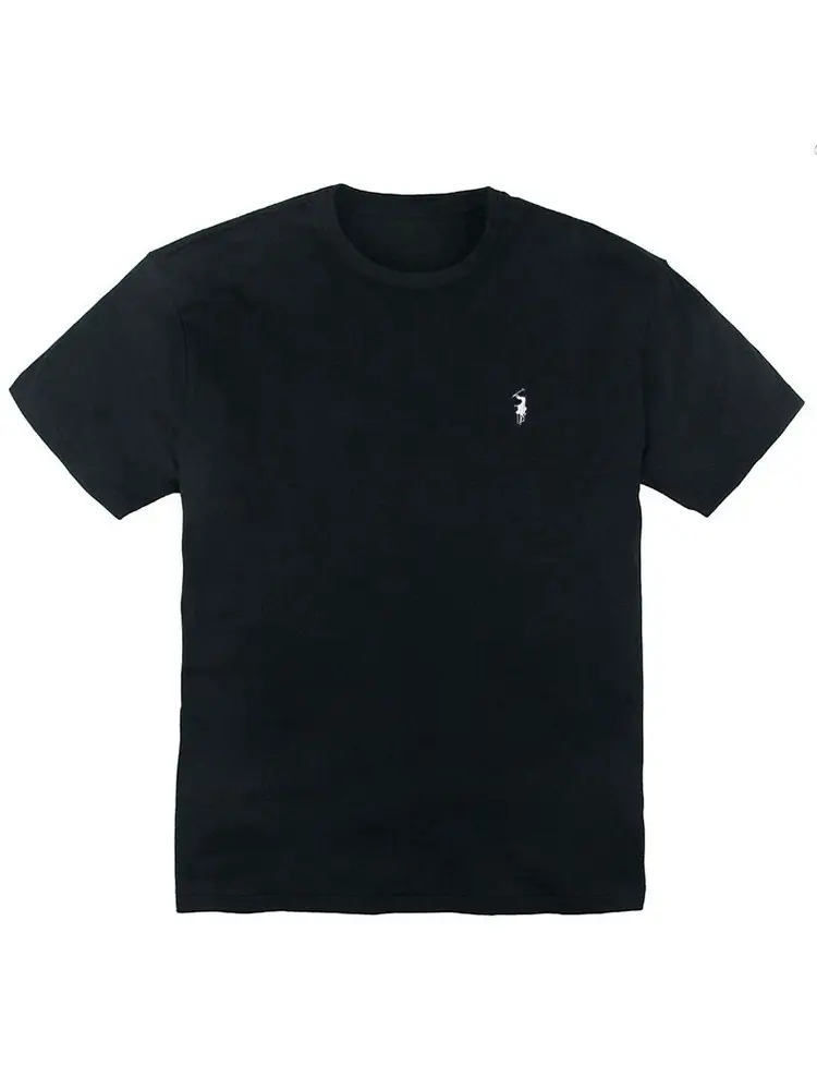 Paul Classic Horse Logo Embroider Round Neck Short Sleeve T-Shirt Men Casual pure cotton Brand Work Clothing Summer Thin Men's T-Shirt