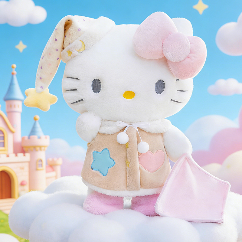 Foreign Trade Cartoon Good Night and Sweet Dreams Birthday Kitty Cat Doll Pajamas Cat Plush Toy Pillow Wholesale