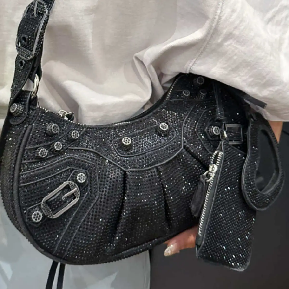 Full Diamond Little Red Book Handbag Flash Diamond Rig Car Bag Fashion Hot Drilling Mirror Three-in-One Shoulder Crossbody Bag New