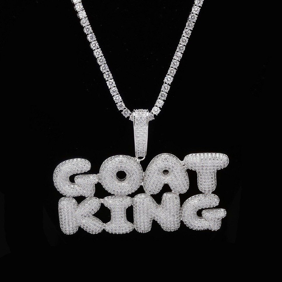 European and American Alphanumeric Symbol Stitching Pendant Full Zirconium Personality Necklace Hip Hop Explosions Men's Fashion Joker Factory Outlet