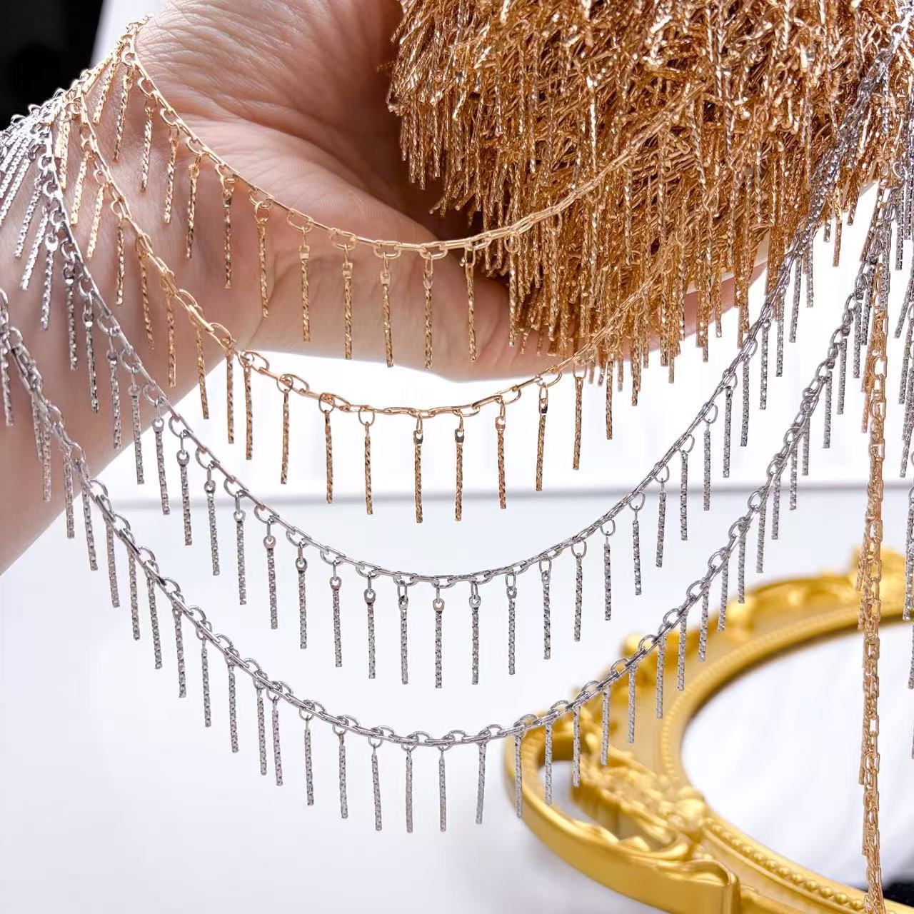 DIY Chain High Color-Retention Patterned Straight Tassel Chain Ancient Style Bridal Hair Accessories Performance Costume Accessories