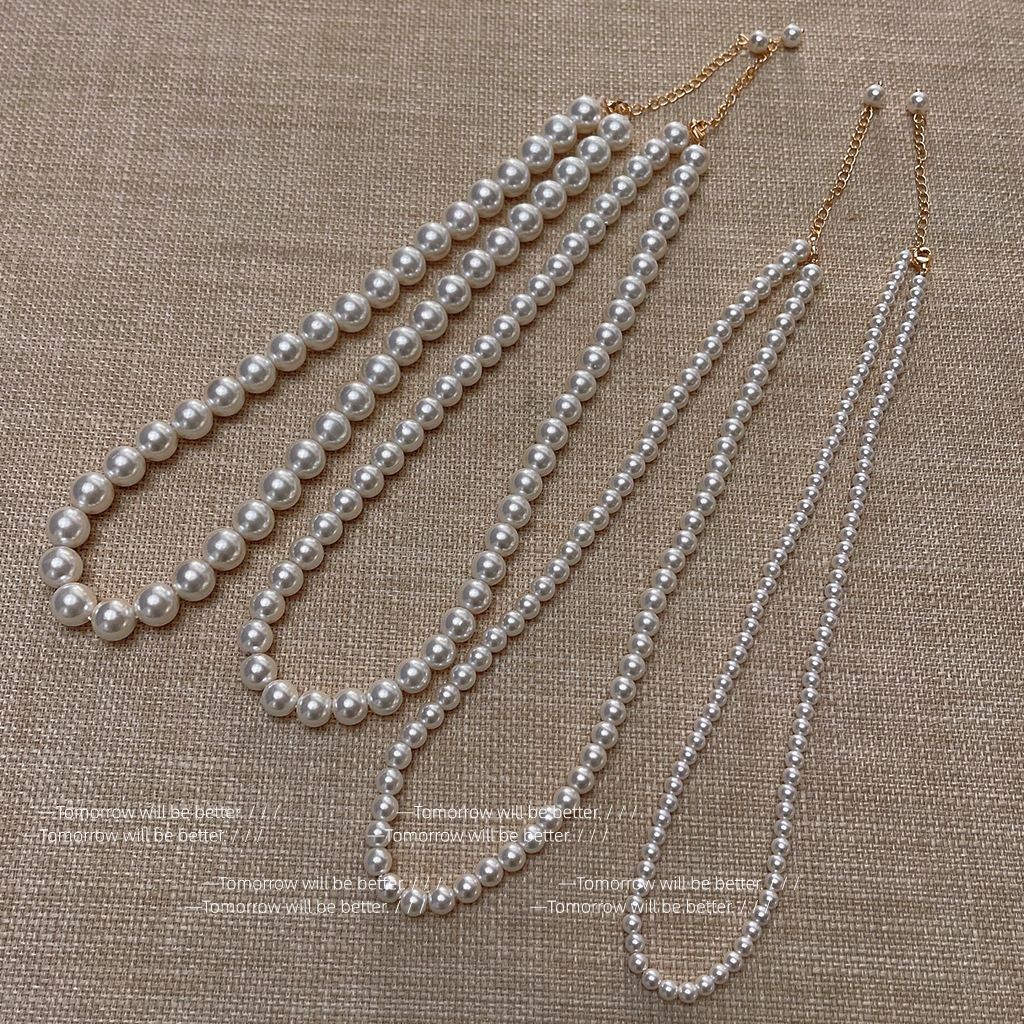 French Retro High-Quality Pearl Necklace Women's Accessible Luxury Niche High-End Necklace Korean Fashion Elegant Clavicle Chain