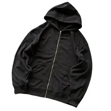 Left Black Embroidery with Wide Black Stripes on the Side, Three-Color Hooded Jacket 66032058