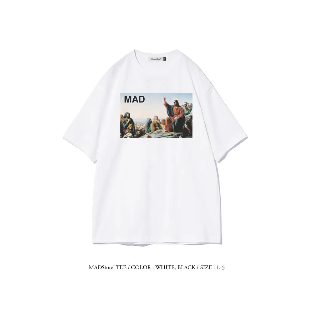 Religious Preaching T-Shirt for Men and Women Mad Short-Sleeve Art Undercover Oil Painting Edison Chen Demonstration Trendy Brand Flow