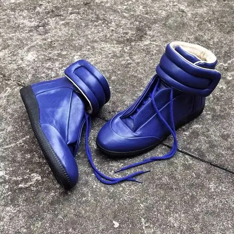 Spot classic high-top men and women with the same models of leather hundred with flat bottom retro cross-border foreign trade high version of the Martin boots de training shoes