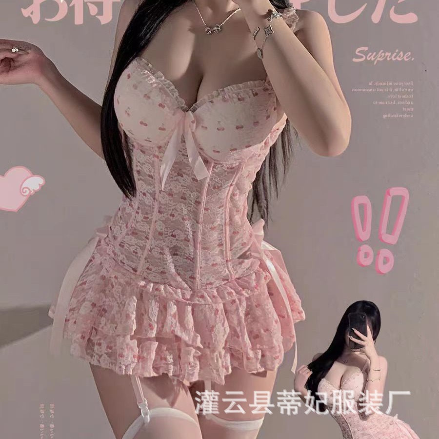 Night vow Tifei sexy lingerie pure desire lace cake skirt temptation fish bone uniform bed flirting gathered clothes