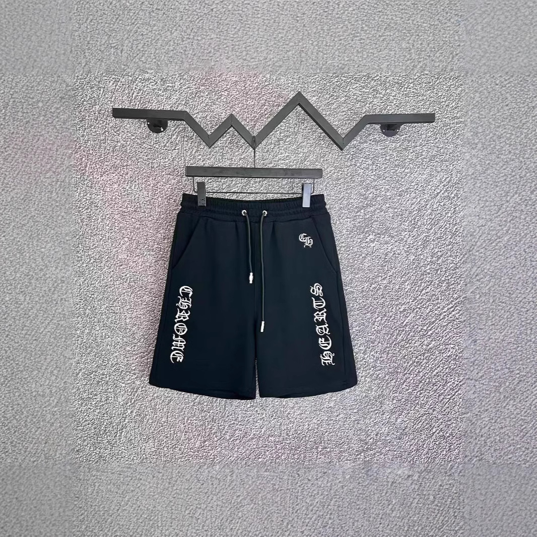 Ch2025Ss New Summer Correct Version of Crow Sanskrit Embroidered Casual Shorts for Men and Women Wholesale Dropshipping