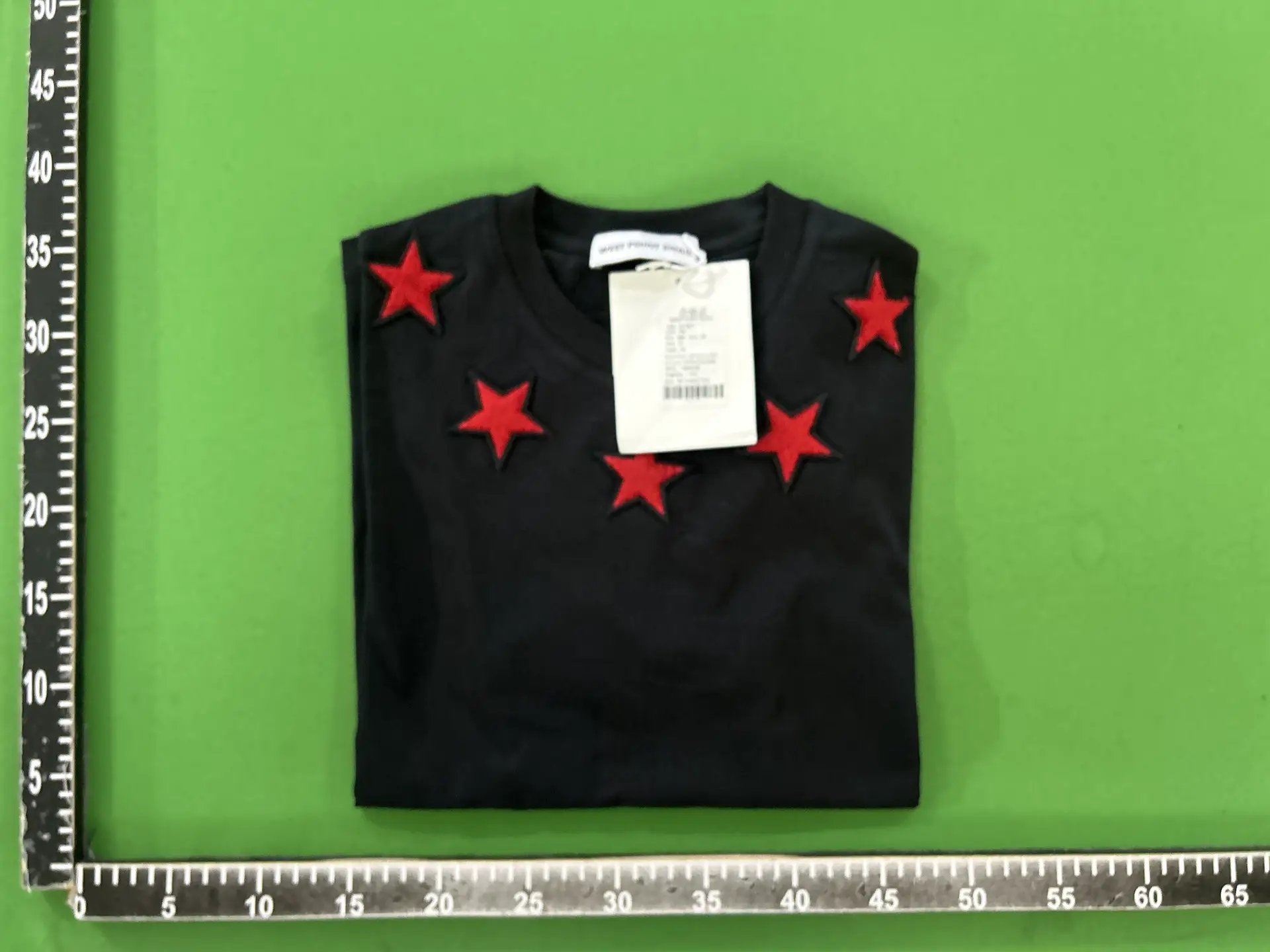 New trendy brand plush three-dimensional embroidery pentagonal star 74 number student outfit youth short sleeved T-shirt for men and women
