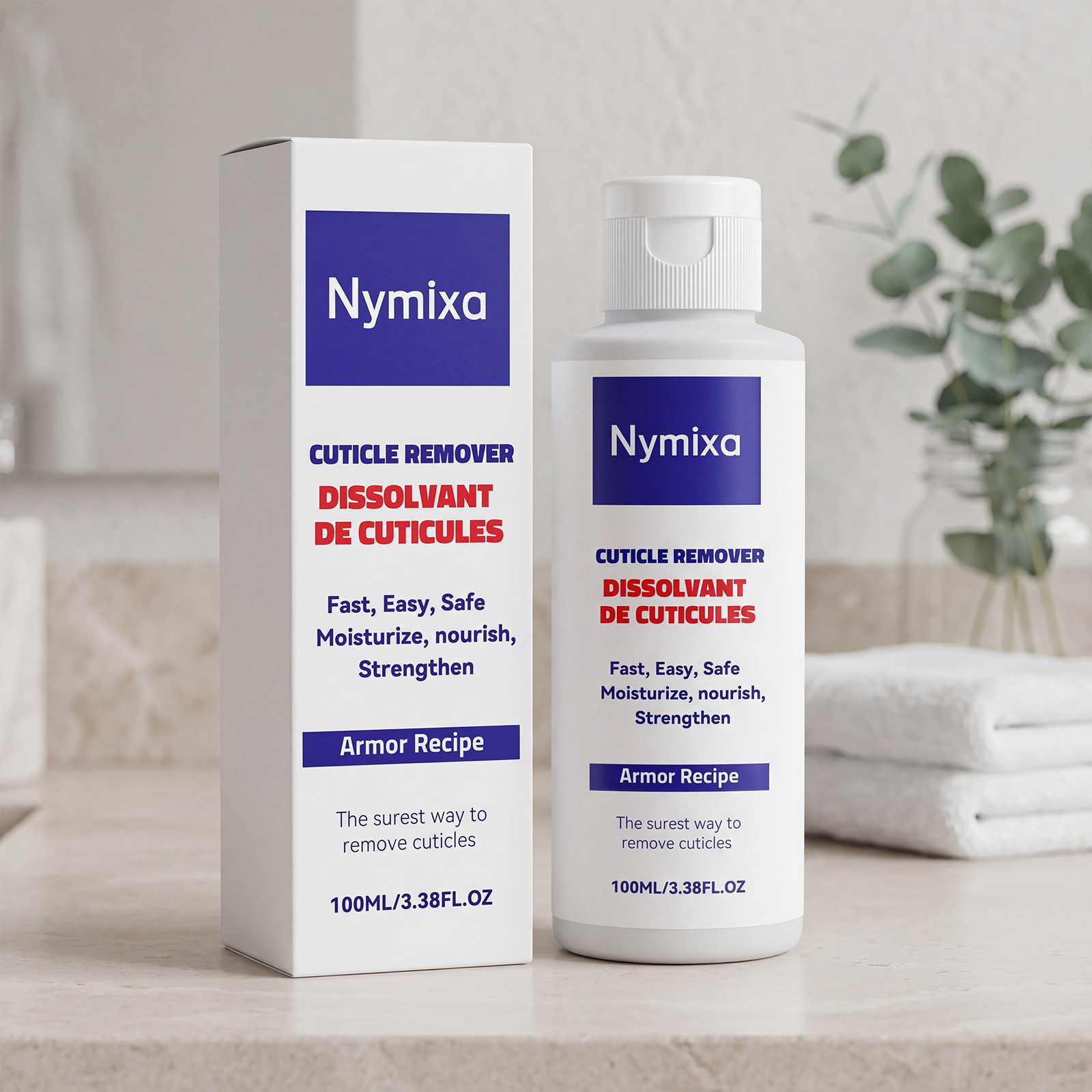 Nymixa Cuticle Cleansing Gel Gentle Care for Hands, Feet, and Nails, Shining Nail Care Cleansing Gel